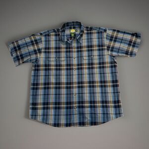 Cabela's Outdoor Gear Plaid Short Sleeve Button Down Shirt Mens XL Regular